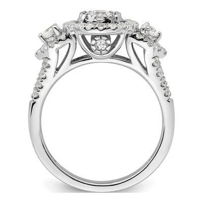 14K White Gold 1 ct tw Lab-Grown Diamond Cluster Engagement Ring – view 2