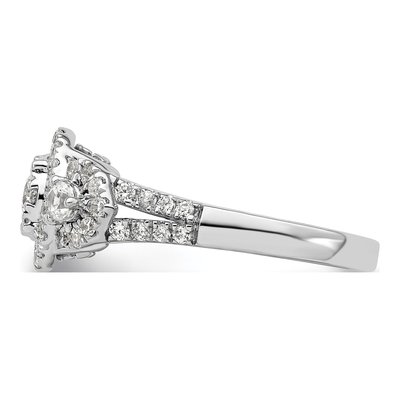 14K White Gold 1 ct tw Lab-Grown Diamond Cluster Engagement Ring – view 3
