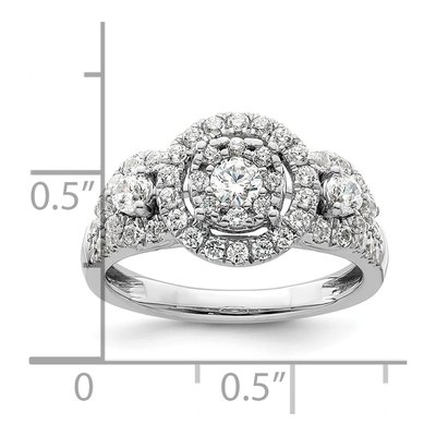 14K White Gold 1 ct tw Lab-Grown Diamond Cluster Engagement Ring – view 5