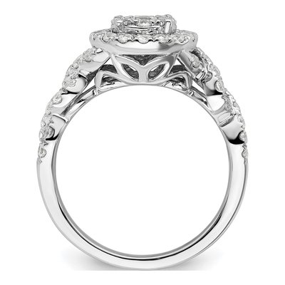 14K White Gold 1 ct tw Lab-Grown Diamond Cluster Ring – view 2