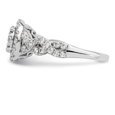 14K White Gold 1 ct tw Lab-Grown Diamond Cluster Ring – view 3