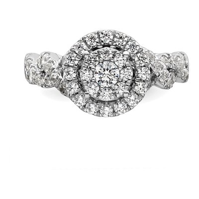 14K White Gold 1 ct tw Lab-Grown Diamond Cluster Ring – view 4