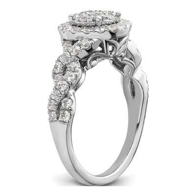 14K White Gold 1 ct tw Lab-Grown Diamond Cluster Ring – view 6