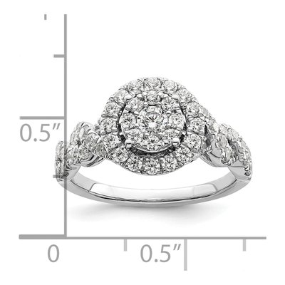 14K White Gold 1 ct tw Lab-Grown Diamond Cluster Ring – view 7