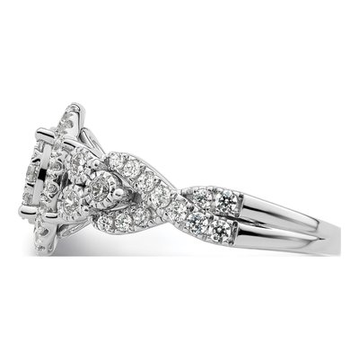 14K White Gold 1 ct tw Lab-Grown Diamond Cluster Ring – view 3