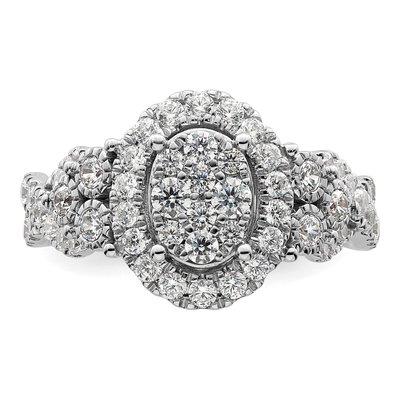14K White Gold 1 ct tw Lab-Grown Diamond Cluster Ring – view 4