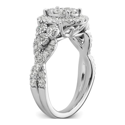 14K White Gold 1 ct tw Lab-Grown Diamond Cluster Ring – view 6