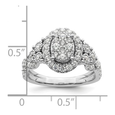 14K White Gold 1 ct tw Lab-Grown Diamond Cluster Ring – view 7