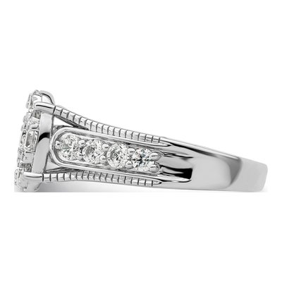 14K White Gold 1 ct tw Lab-Grown Diamond Cluster Ring – view 3