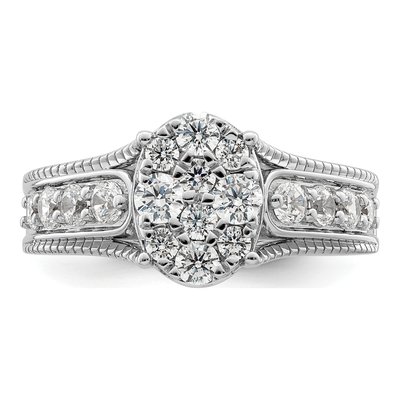 14K White Gold 1 ct tw Lab-Grown Diamond Cluster Ring – view 4