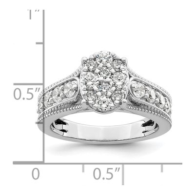 14K White Gold 1 ct tw Lab-Grown Diamond Cluster Ring – view 7