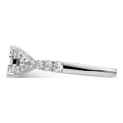 14K White Gold 3/4 ct tw Lab-Grown Diamond Cluster Engagement Ring – view 3