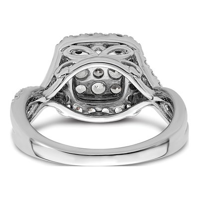 14K White Gold 1 ct tw Lab-Grown Diamond Cluster Engagement Ring – view 5