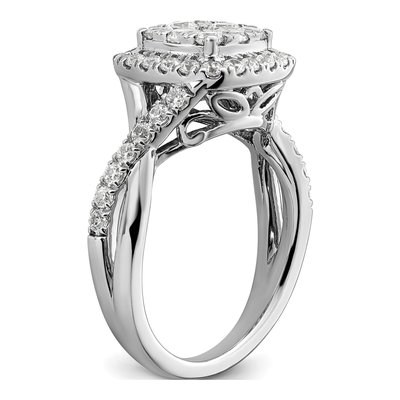 14K White Gold 1 ct tw Lab-Grown Diamond Cluster Engagement Ring – view 6