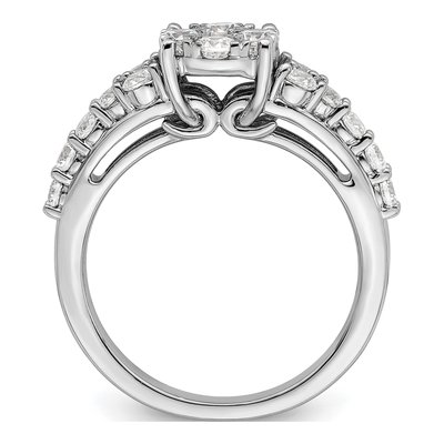 14K White Gold 1 ct tw Lab-Grown Diamond Cluster Ring – view 2