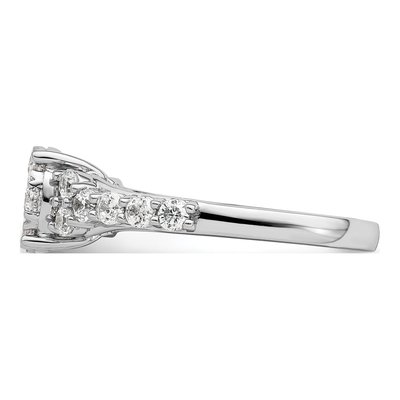 14K White Gold 1 ct tw Lab-Grown Diamond Cluster Ring – view 3