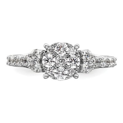 14K White Gold 1 ct tw Lab-Grown Diamond Cluster Ring – view 4