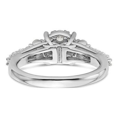 14K White Gold 1 ct tw Lab-Grown Diamond Cluster Ring – view 5