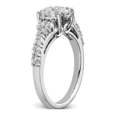 14K White Gold 1 ct tw Lab-Grown Diamond Cluster Ring – view 6