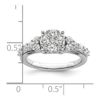 14K White Gold 1 ct tw Lab-Grown Diamond Cluster Ring – view 7