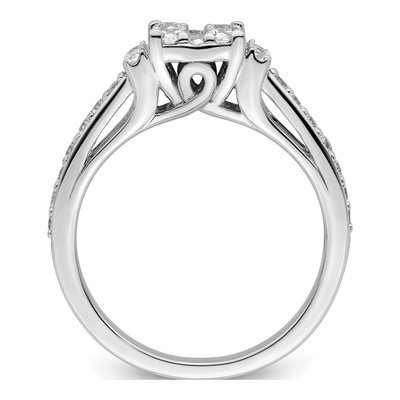 14K White Gold 3/4 ct tw Lab-Grown Diamond Cluster Ring – view 3