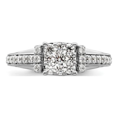 14K White Gold 3/4 ct tw Lab-Grown Diamond Cluster Ring – view 5