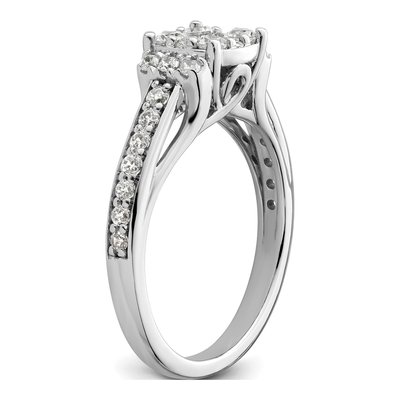 14K White Gold 3/4 ct tw Lab-Grown Diamond Cluster Ring – view 7