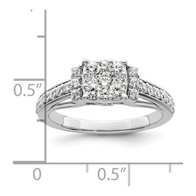 14K White Gold 3/4 ct tw Lab-Grown Diamond Cluster Ring – view 8