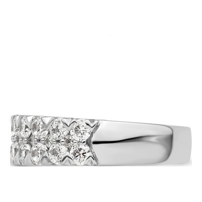 14K White Gold 1 1/2 ct tw Lab-Grown Diamond Double Row Ring – view 3