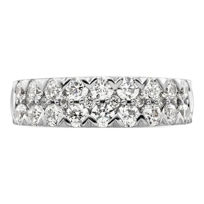 14K White Gold 1 1/2 ct tw Lab-Grown Diamond Double Row Ring – view 4