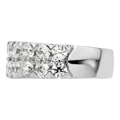 14K White Gold 2 7/8 ct tw Lab-Grown Diamond Double Row Ring – view 3