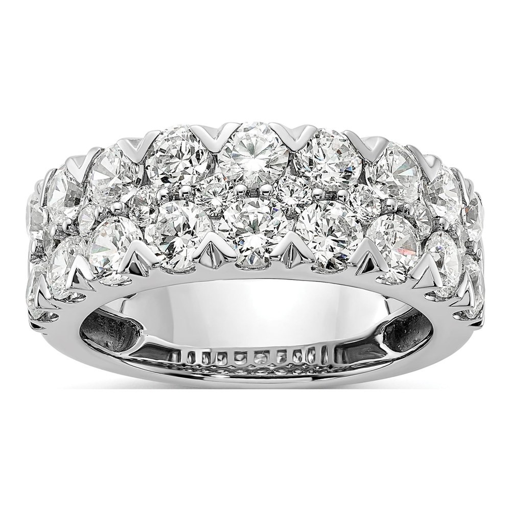 14K White Gold 2 7/8ct Lab Diamond Double Row Band