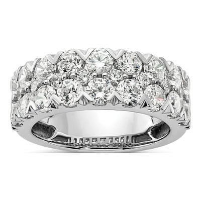 14K White Gold 2 7/8 ct tw Lab-Grown Diamond Double Row Ring