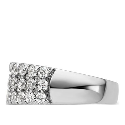 14K White Gold 1 1/2 ct tw Lab-Grown Diamond Triple Row Ring – view 4