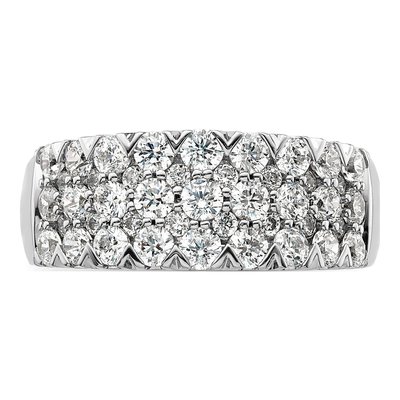 14K White Gold 1 1/2 ct tw Lab-Grown Diamond Triple Row Ring – view 5