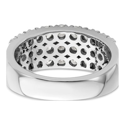 14K White Gold 1 1/2 ct tw Lab-Grown Diamond Triple Row Ring – view 6
