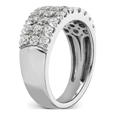14K White Gold 1 1/2 ct tw Lab-Grown Diamond Triple Row Ring – view 7