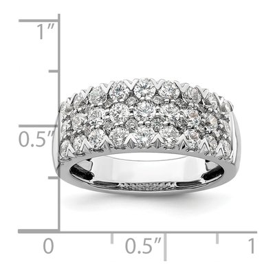 14K White Gold 1 1/2 ct tw Lab-Grown Diamond Triple Row Ring – view 8