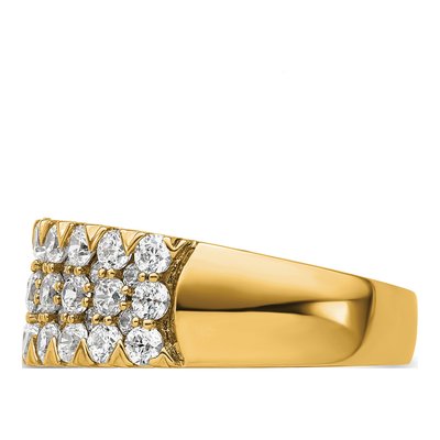 14K Yellow Gold 1 1/2 ct tw Lab-Grown Diamond Triple Row Ring – view 4