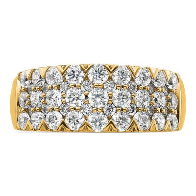 14K Yellow Gold 1 1/2 ct tw Lab-Grown Diamond Triple Row Ring – view 5