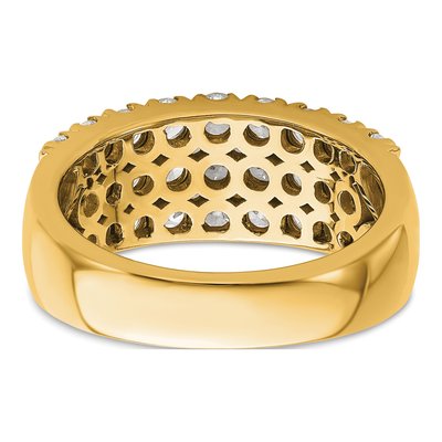 14K Yellow Gold 1 1/2 ct tw Lab-Grown Diamond Triple Row Ring – view 6