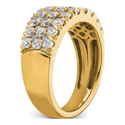 14K Yellow Gold 1 1/2 ct tw Lab-Grown Diamond Triple Row Ring – view 7