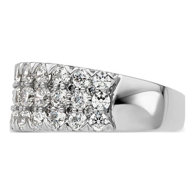 14K White Gold 2 ct tw Lab-Grown Diamond Triple Row Ring – view 3
