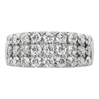 14K White Gold 2 ct tw Lab-Grown Diamond Triple Row Ring – view 4