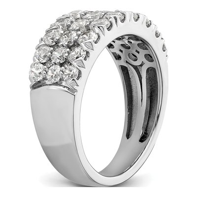 14K White Gold 2 ct tw Lab-Grown Diamond Triple Row Ring – view 6