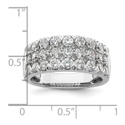 14K White Gold 2 ct tw Lab-Grown Diamond Triple Row Ring – view 7