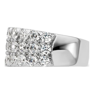 14K White Gold 3 ct tw Lab-Grown Diamond Triple Row Fashion Ring – view 3