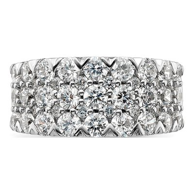 14K White Gold 3 ct tw Lab-Grown Diamond Triple Row Fashion Ring – view 4