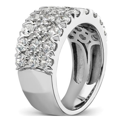14K White Gold 3 ct tw Lab-Grown Diamond Triple Row Fashion Ring – view 6