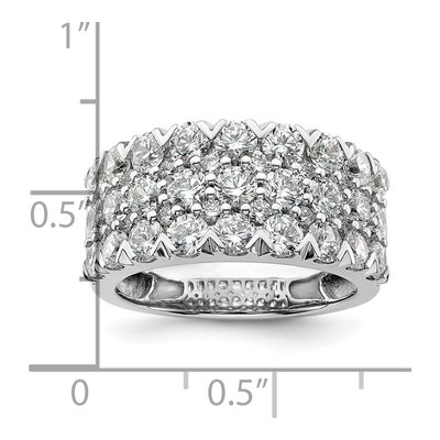 14K White Gold 3 ct tw Lab-Grown Diamond Triple Row Fashion Ring – view 7